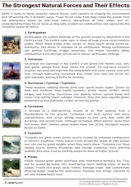 The Strongest Natural Forces and Their Effects