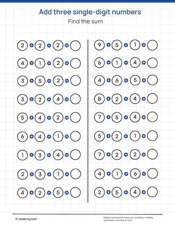 Add Three Single-Digit Numbers
