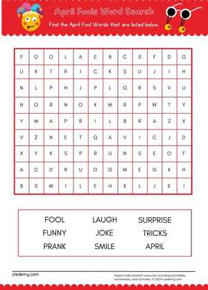 April Fools Day Word Search