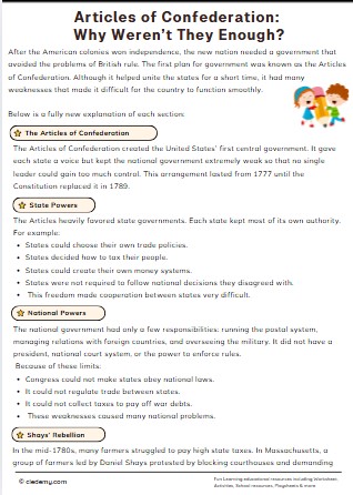 Articles of Confederation: Why Weren’t They Enough?