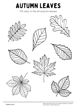 Autumn Leaves Coloring Page