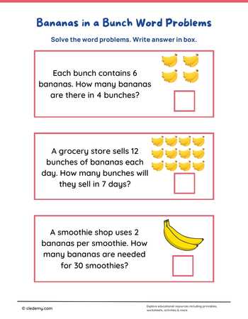 Bananas in A Bunch Word Problems