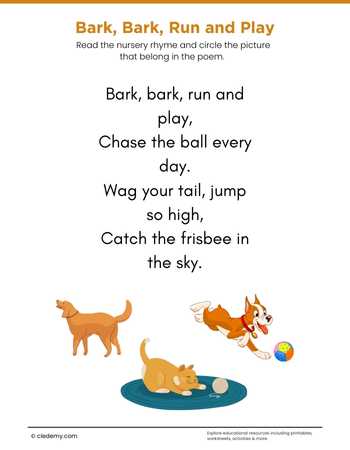 Bark Bark Run and Play Rhyme