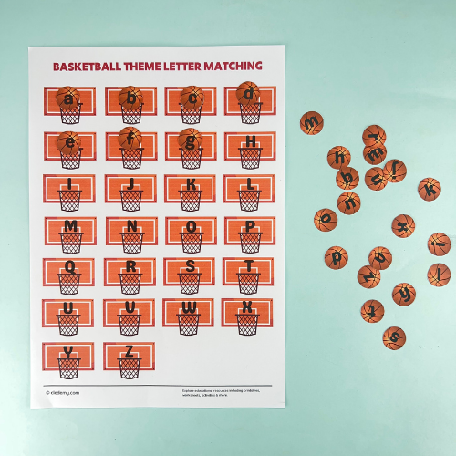 Basketball Theme Letter Matching
