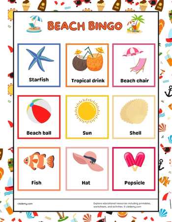 Beach Hunt Bingo Fun
