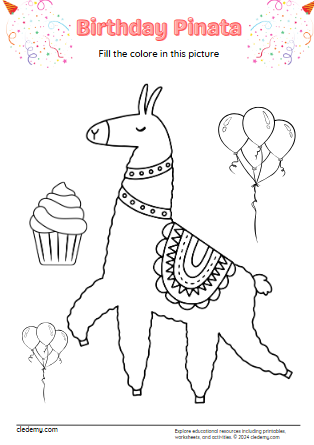Birthday Coloring Pinata