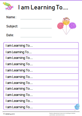 Candy Themed Target and Achievement Sheets
