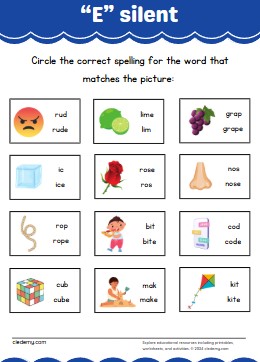 Circle the Silent e Word