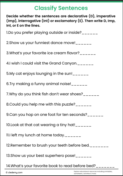 Classifying Sentences