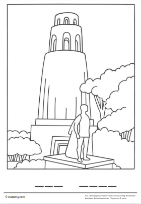 Coit Tower Coloring Page