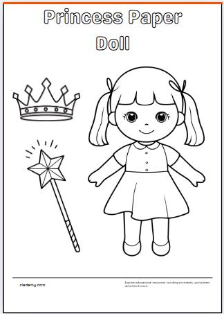 Color the Princess Paper Doll