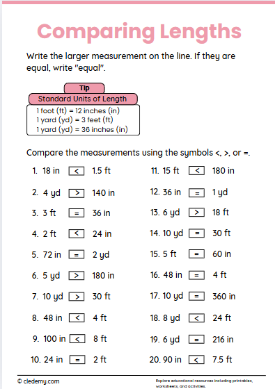 Comparing Lengths