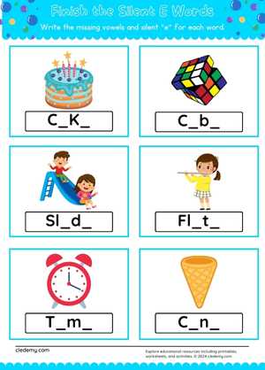 Complete the Silent E Words