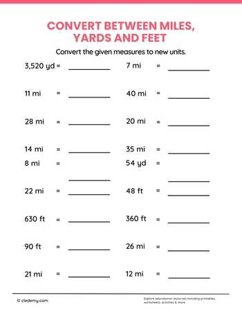 Convert Between Miles, Yards and Feet