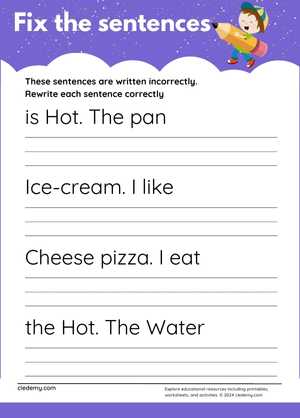 Correct the Mixed Up Sentences