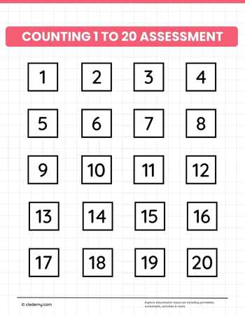 Counting 1 to 20 Assessment