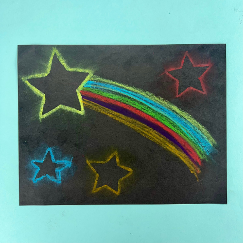 Crayon Shooting Star Art