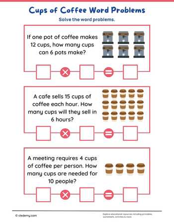Cups of Coffee Word Problems
