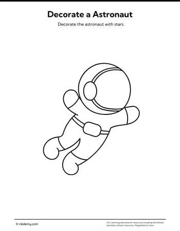 Decorate a Astronaut, Rocket, and Flag