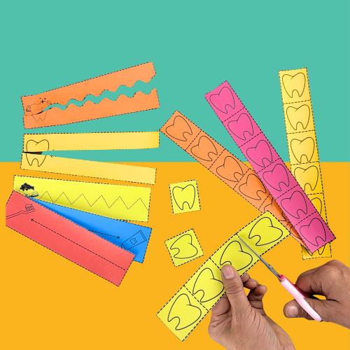 Dental Health Scissor Cutting Activity