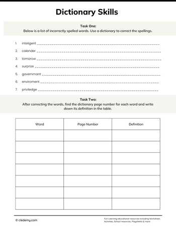 Learn Dictionary Skills