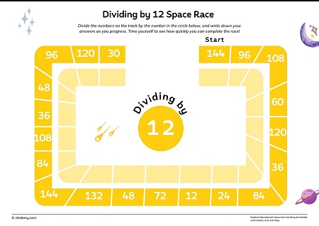 Dividing by 12 Space Race