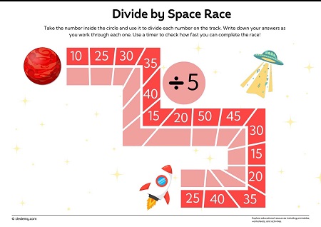Dividing by 5 Space Race