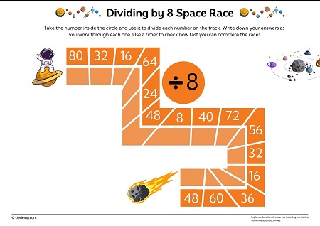 Dividing by 8 Space Race