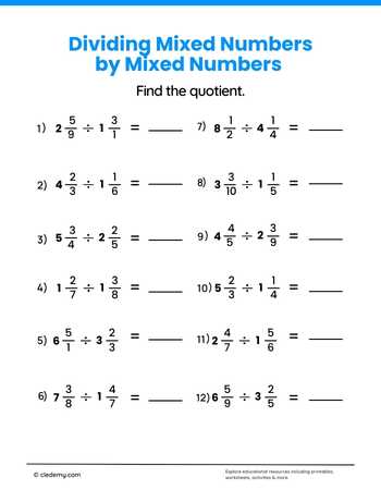 Dividing Mixed Numbers by Mixed Numbers