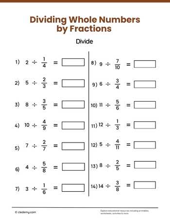 Dividing Whole Numbers by Fractions