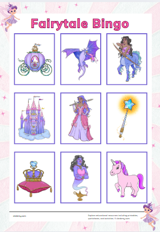 Fairytale Bingo card