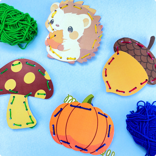 Fall Lacing Cards