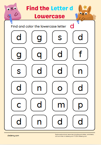 Find the Lowercase Letter d