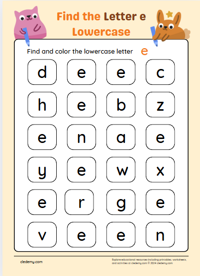 Find the Lowercase Letter e
