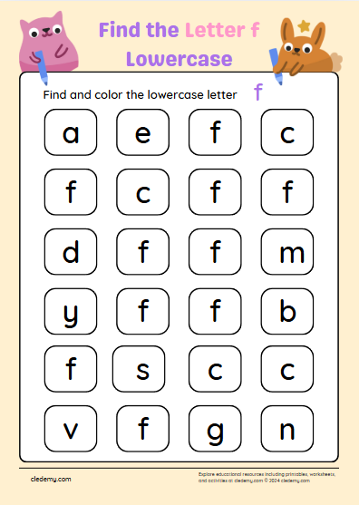 Find the Lowercase Letter f
