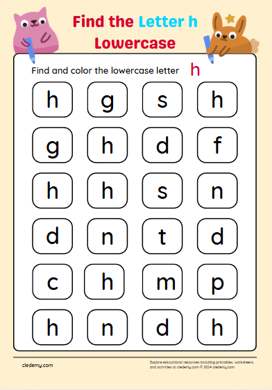 Find the Lowercase Letter h