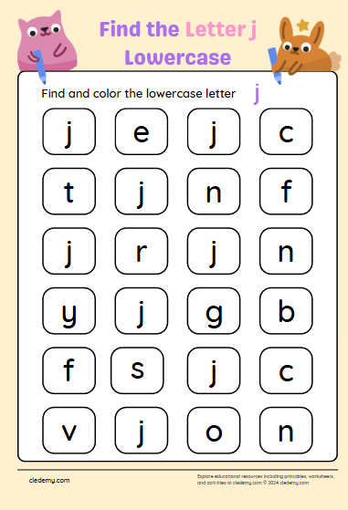 Find the Lowercase Letter j