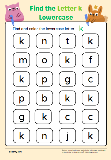 Find the Lowercase Letter k