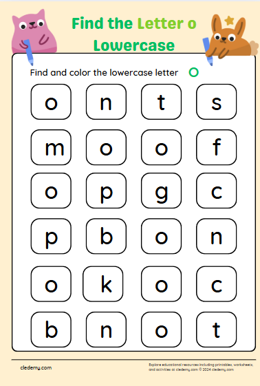 Find the Lowercase Letter o