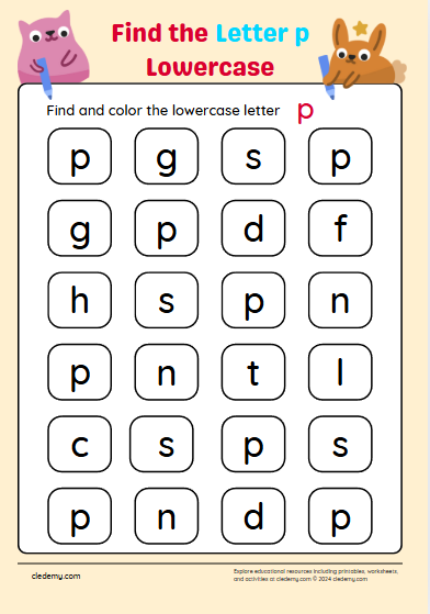 Find the Lowercase Letter p