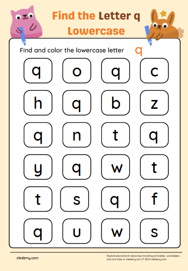 Find the Lowercase Letter q