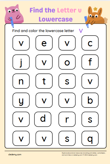 Find the Lowercase Letter v