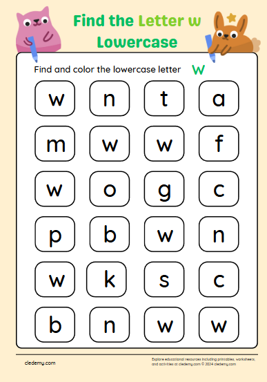 Find the Lowercase Letter w
