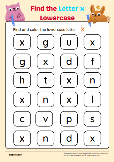 Find the Lowercase Letter x