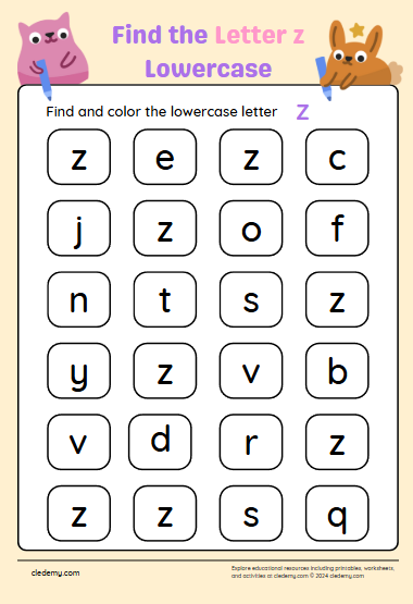 Find the Lowercase Letter z