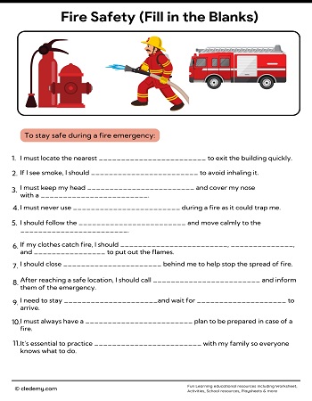Fire Safety Fill in The Blanks