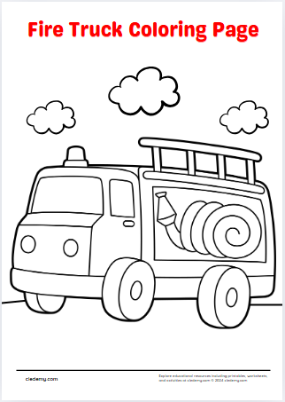 Fire Truck Coloring Page