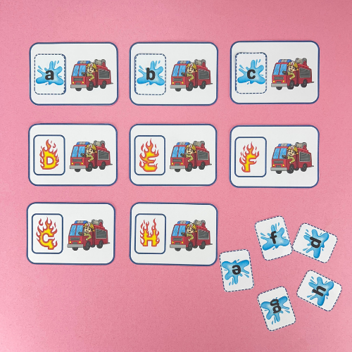 Fire Truck Letter Matching Cards