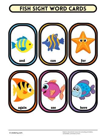 Fish Sight Word Cards