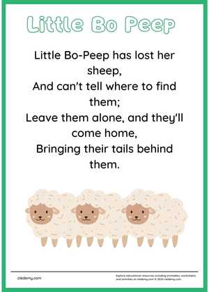 Kids Learn Little Bo Peep Nursery Rhyme